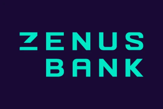 Zenus Bank Logo Blurple On Turquoise App Banner