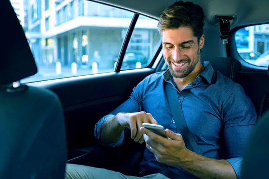 Zenus Bank Man In Car Banking On The Go