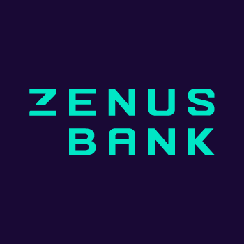 Zenus Bank Logo Blurple On Turquoise App Banner