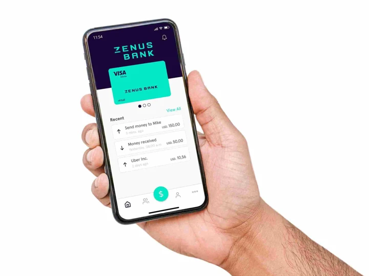 Zenus Bank App Hand
