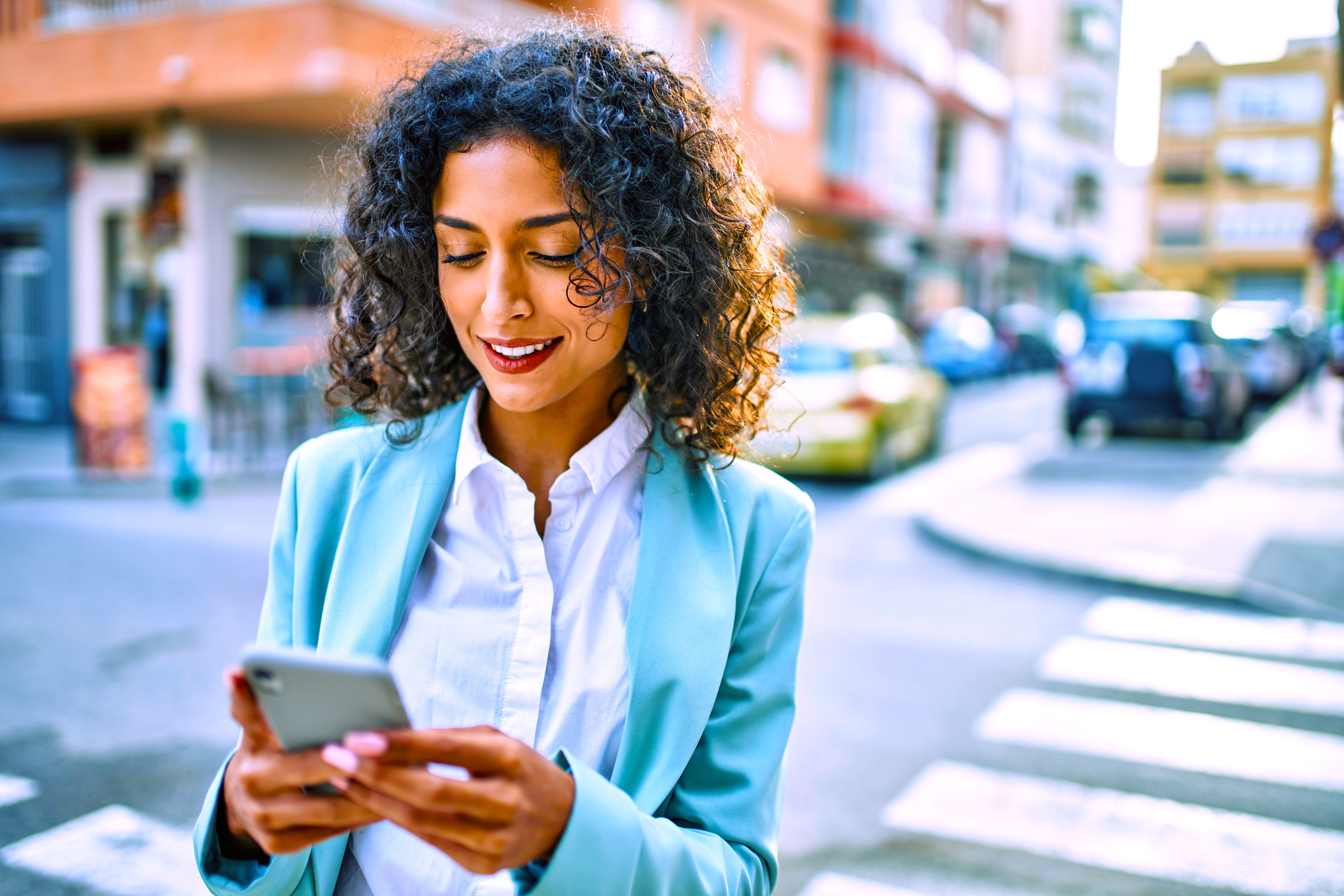 Zenus Bank Businesswoman on Street