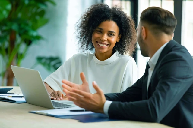 Zenus Bank Man And Woman Discussing